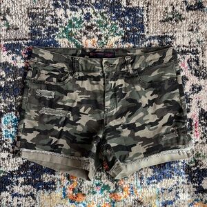 No Boundaries Camouflage Denim Shorts